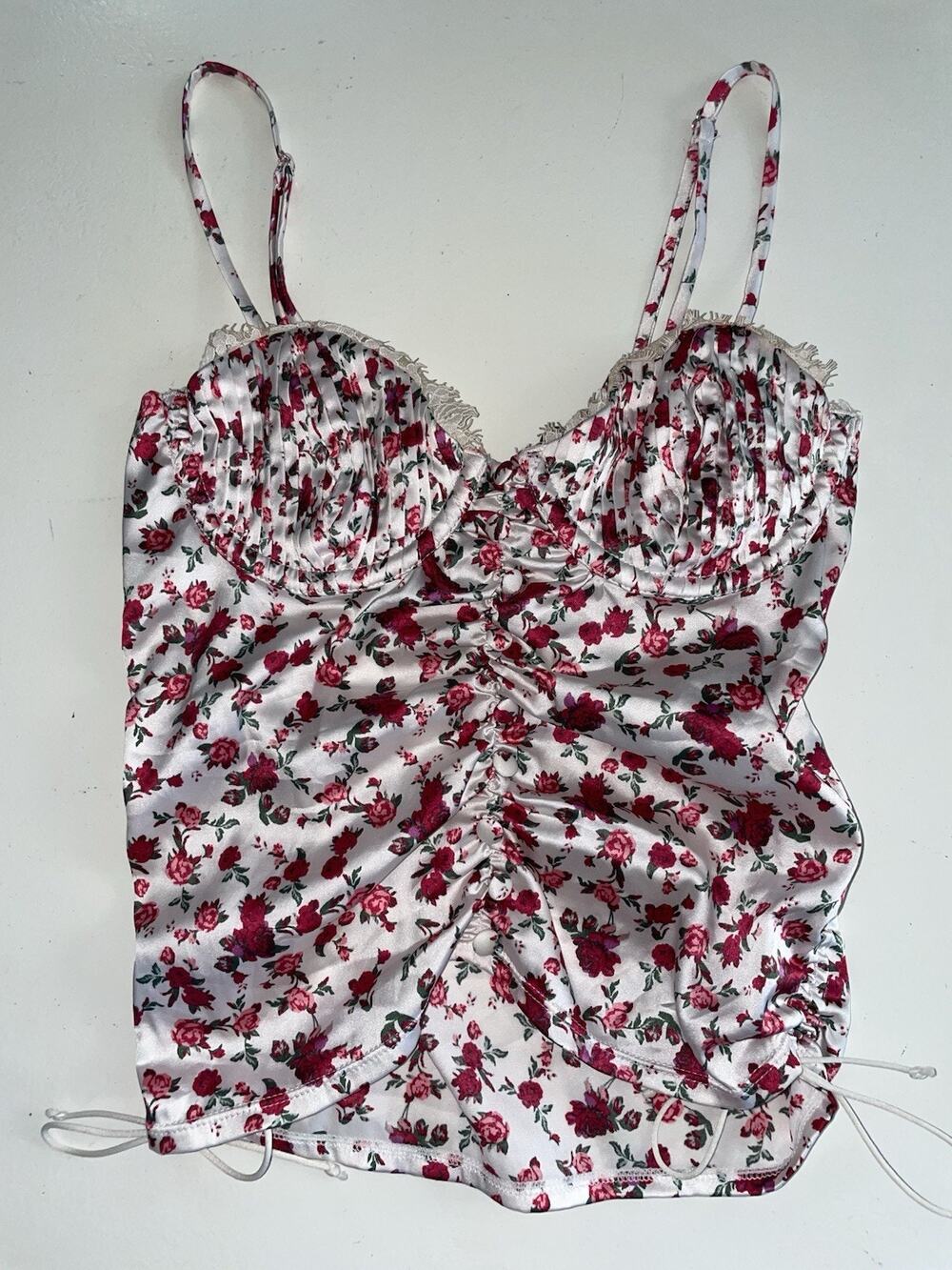 For Love & Lemons x Victorias Secret White Floral Bustier Top Women's Size XS